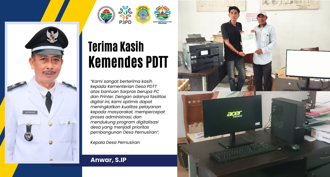 Desa Pemusiran Terima Bantuan Sarana Prasarana Digital dari Kementerian Desa PDT